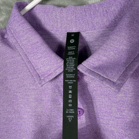 Lululemon Evolution Short Sleeve Pique Polo‎ Shirt Medium - Picture 5 of 8